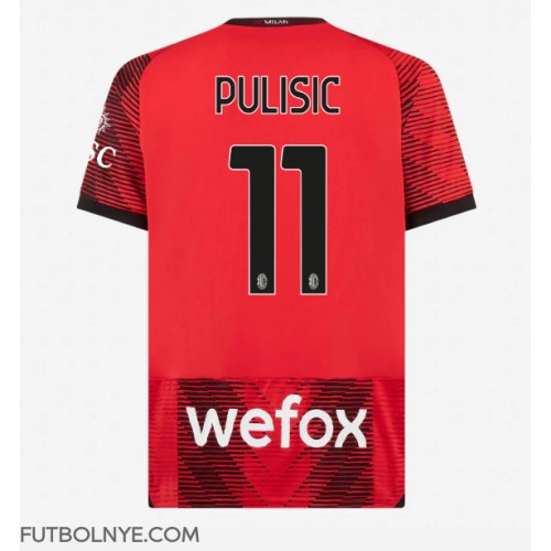 Camiseta AC Milan Christian Pulisic #11 Primera Equipación 2023-24 manga corta